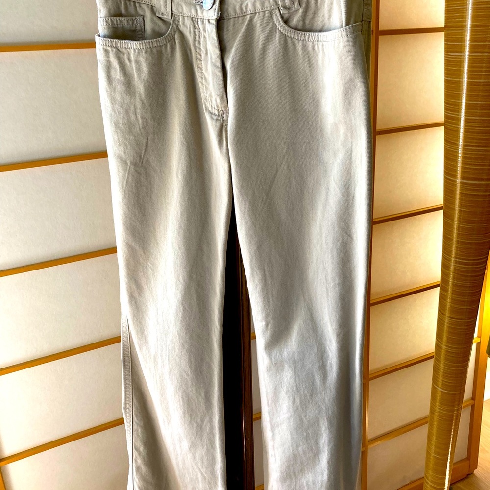 DOLCE & GABBANA 38 4/6 SMALL khaki jeans inseam 29 waist 14 hip 17 hem 7